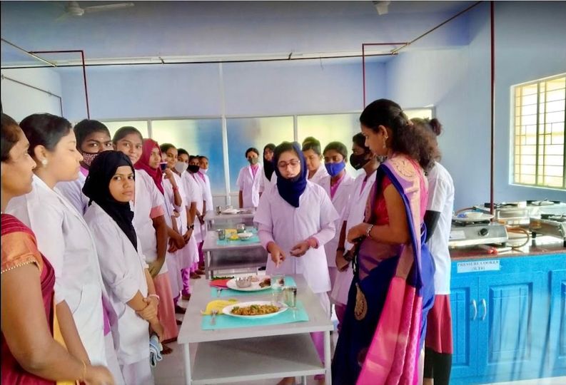 Nutrition and Dietetics Lab activity at Arunachala Arts and Science (Women) College